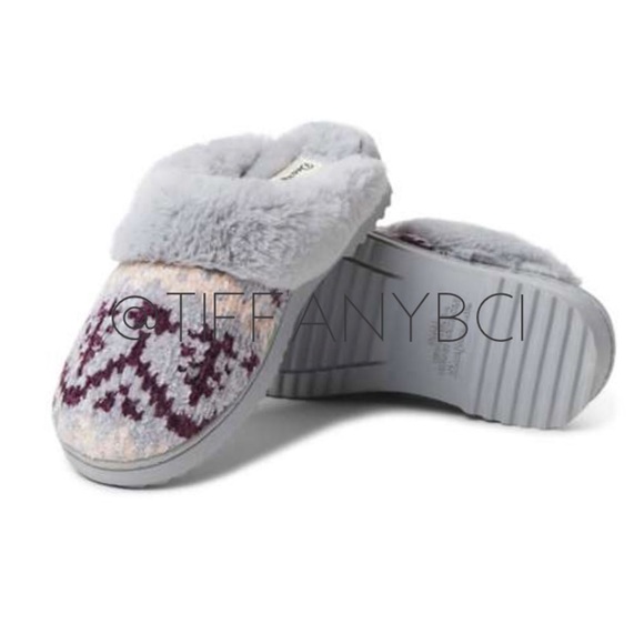 dearfoams Shoes - Dearfoams Allison Chenille Fairisle Slippers